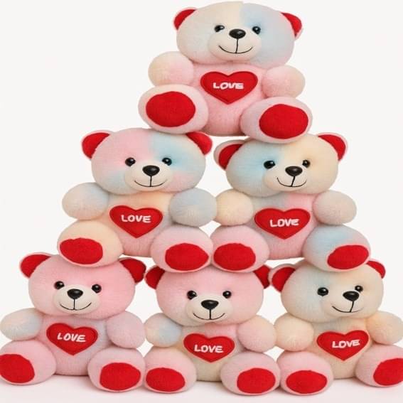     			Macros Super Soft Plush Teddies rainbow color pack of 6