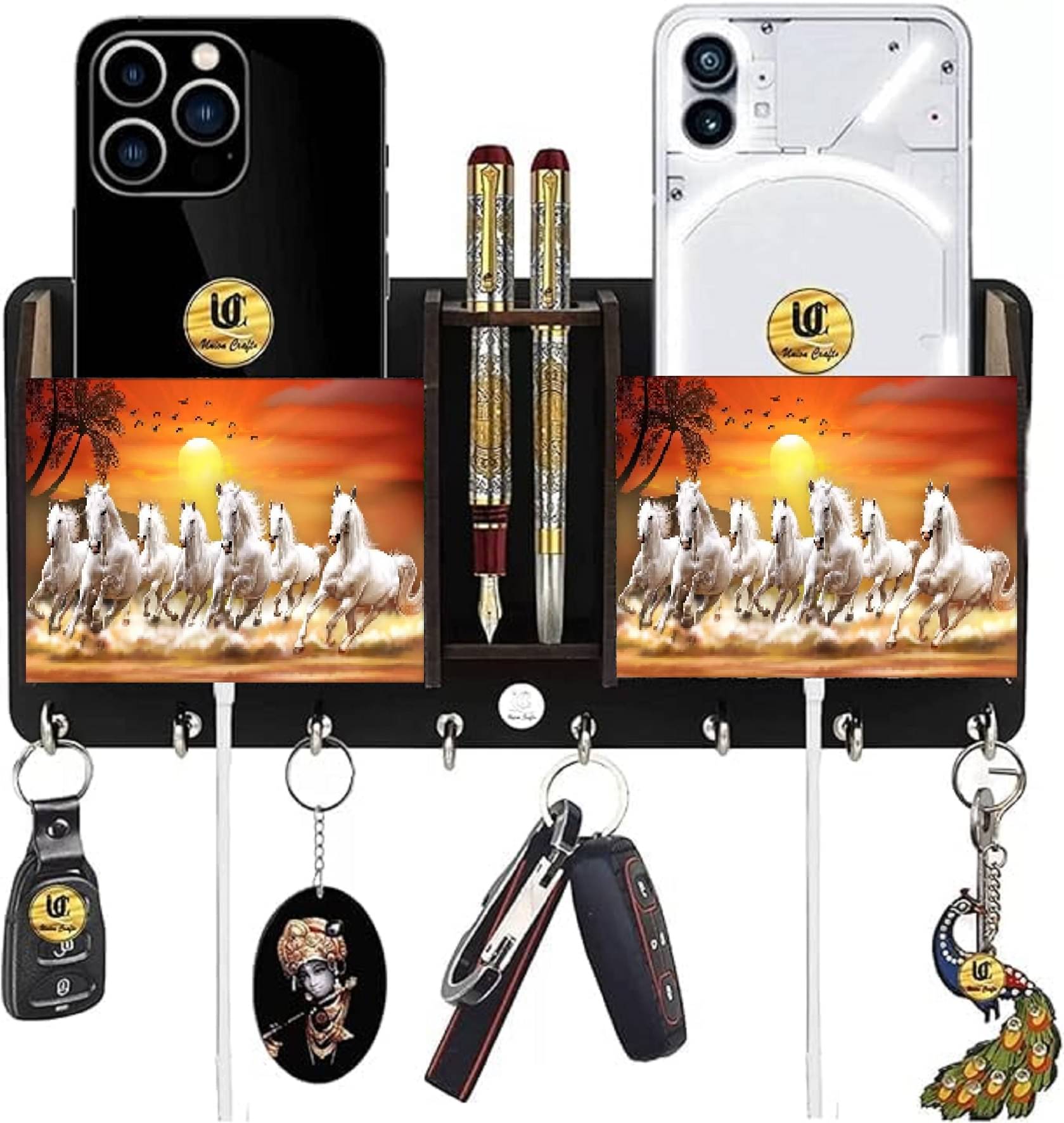     			MahiArt Multicolour Wood Key Holder - Pack of 1