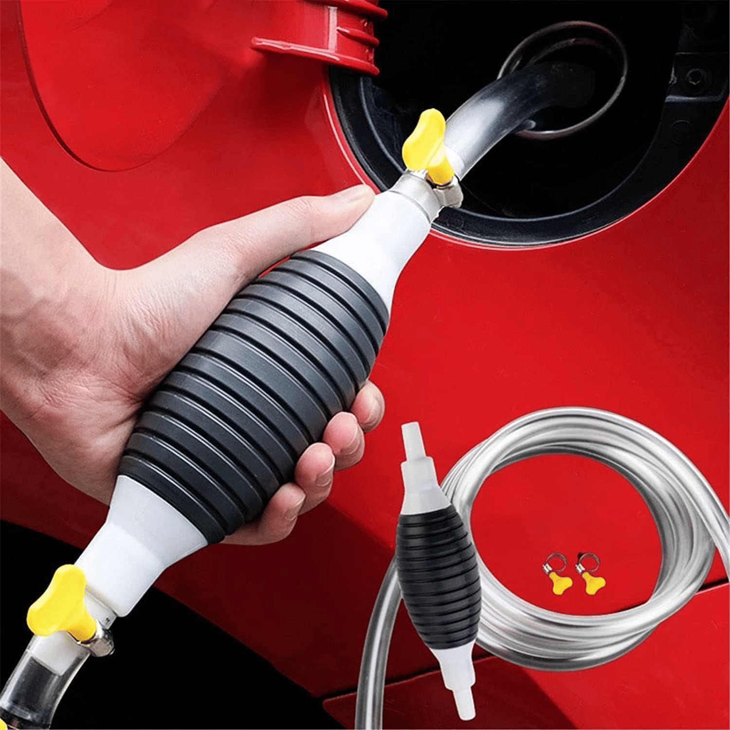    			Manual Hand Siphon Pump with Flexible Hose for Water, Fuel, Aquarium, Gasoline, Diesel & Oil Transfer