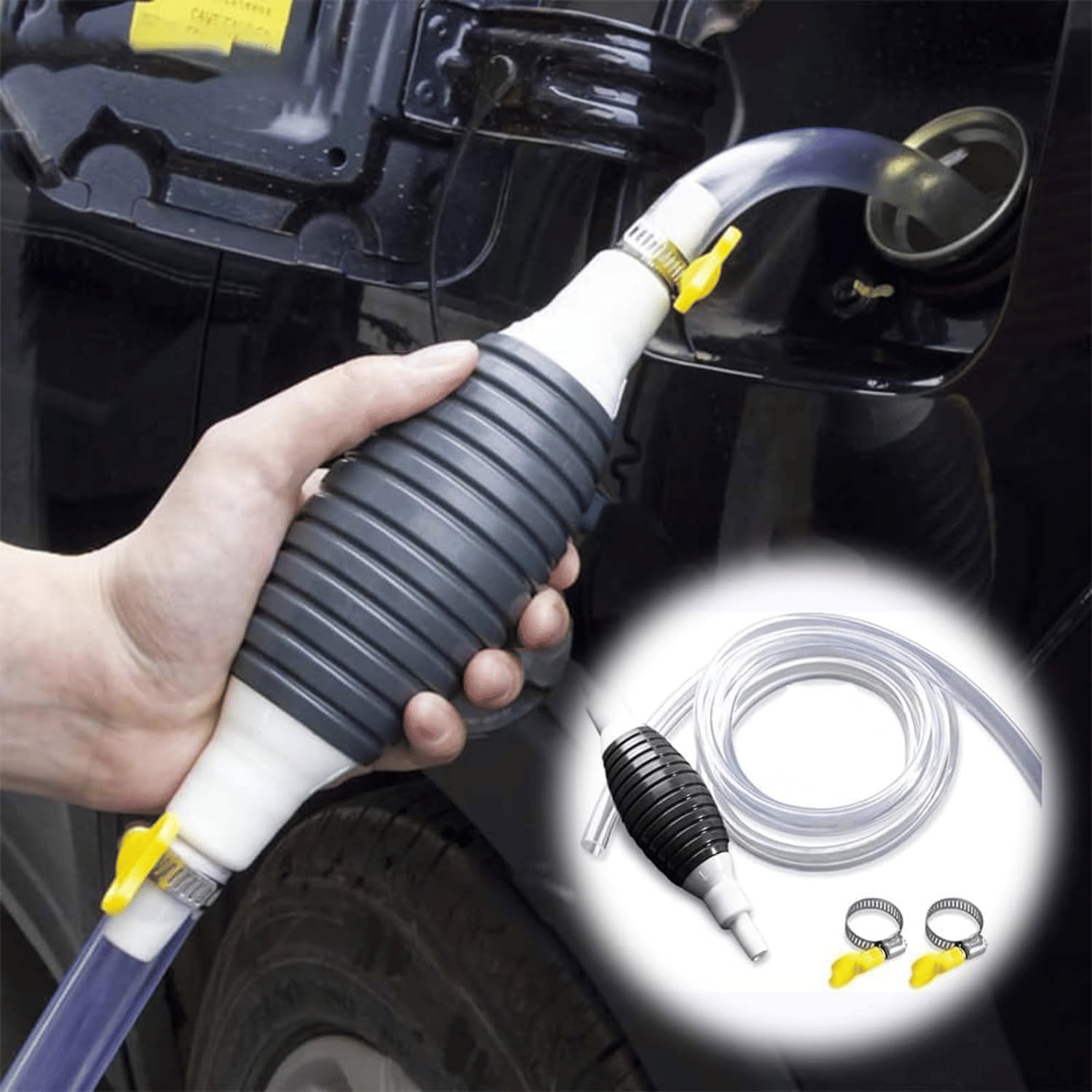     			Manual Hand Siphon Pump with Flexible Hose for Water, Fuel, Aquarium, Gasoline, Diesel & Oil Transfer