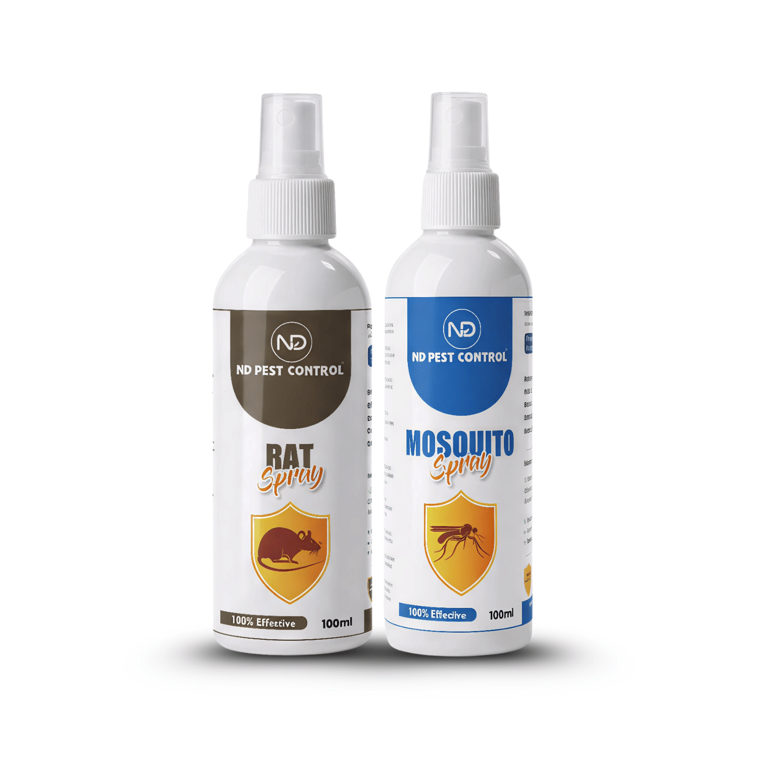     			ND Pest Control Mosquito & Rat Spray | Dual Action for Home | 100% Effective Formula to Repel Rats & Kill Mosquitoes | Safe & Easy-to-Use Combo Pack (100ml Each)