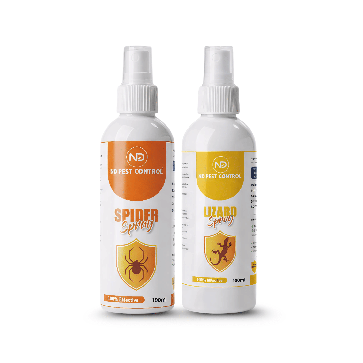 ND Pest Control Spider & Lizard Spray | Dual Action for Home | 100% Effective Formula to Repel Lizards & Kill Spiders | Safe & Easy-to-Use Combo Pack (100ml Each) ND Pest Control Spider & Lizard Spray | Dual Action for Home | 100% Effective Formula to Repel Lizards & Kill Spiders | Safe & Easy-to-Use Combo Pack (100ml Each)