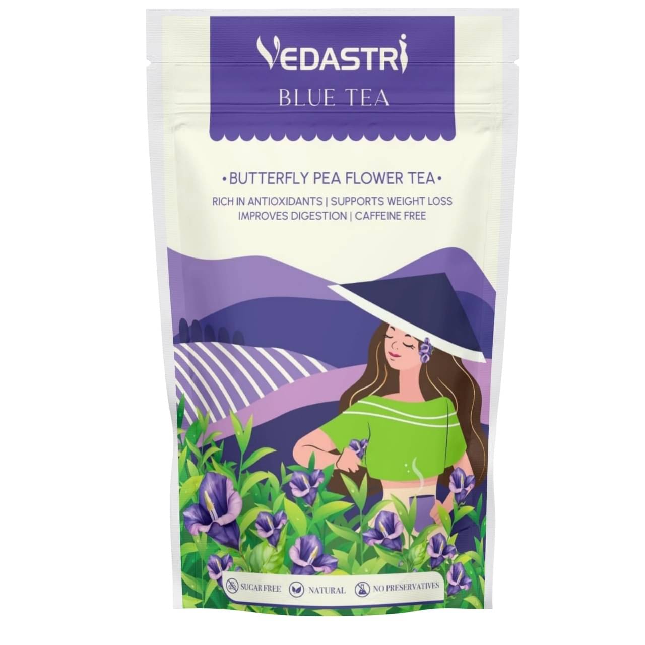 Neuro Pharma Dried Butterfly Pea Flower Tea Bags 25 gm Pack of 25 Neuro Pharma Dried Butterfly Pea Flower Tea Bags 25 gm Pack of 25
