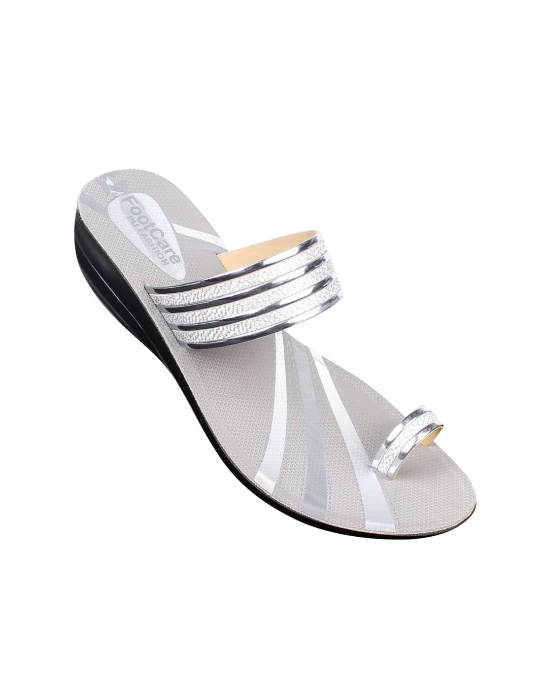     			PU RUDRA Silver Women's Flats
