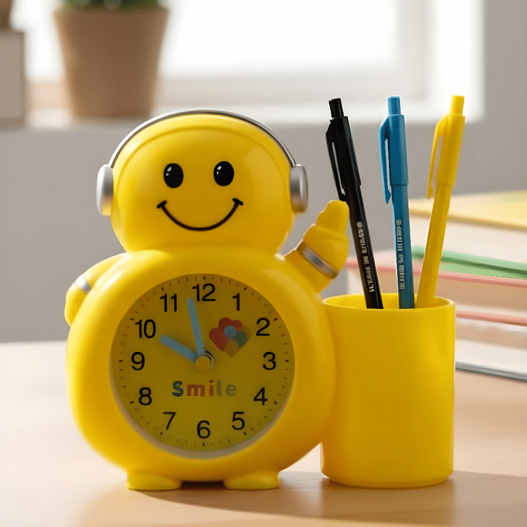     			PrimeStyle1 Analog Smiley Desk Clock Alarm Clock - Pack of 1