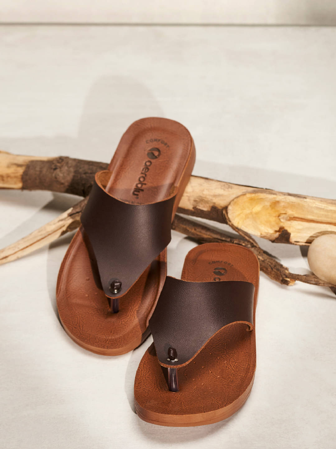     			Puntoblu Brown Women's Thong Flip Flop