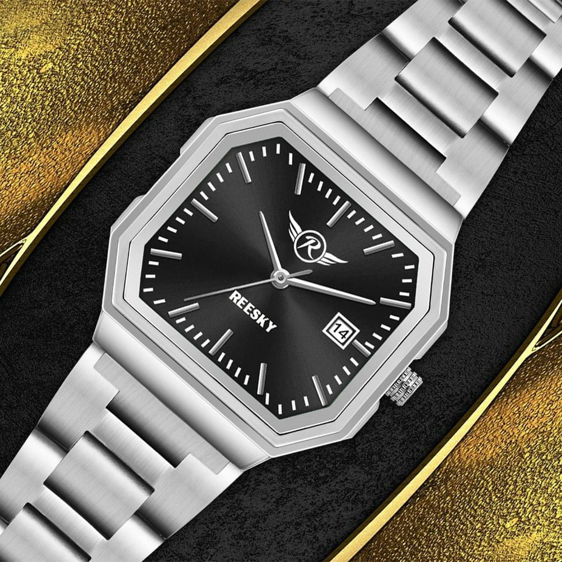     			REESKY Silver Stainless Steel Analog Men's Watch