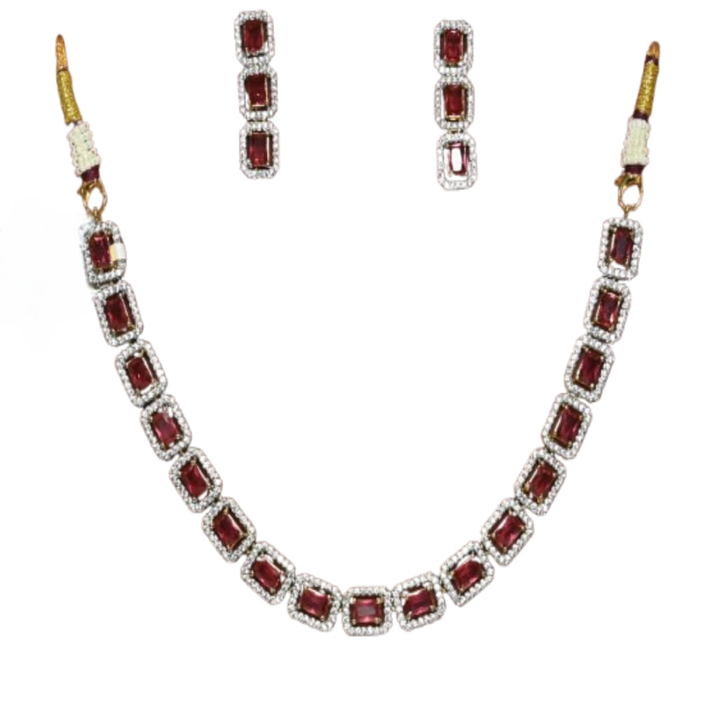     			Raj Shri Group Red Alloy Necklace ( Pack of 1 )