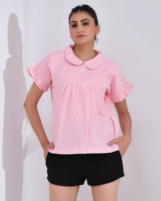     			SIDDHO HUM Women's Cotton Regular Top ( Pink )