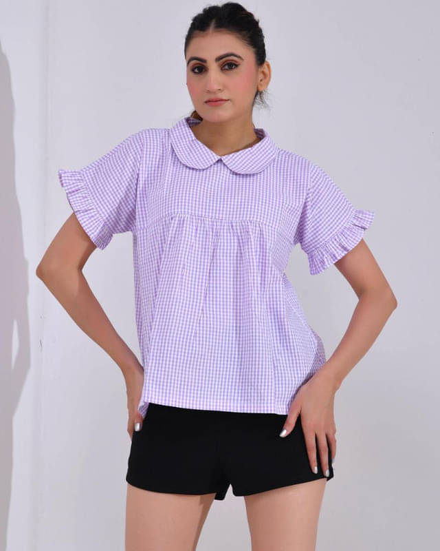 SIDDHO HUM Women's Cotton Regular Top ( Purple )     			SIDDHO HUM Women's Cotton Regular Top ( Purple )