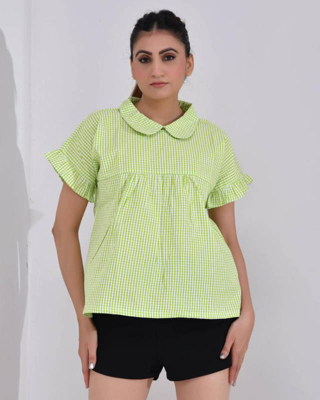     			SIDDHO HUM Women's Cotton Regular Top ( Green )