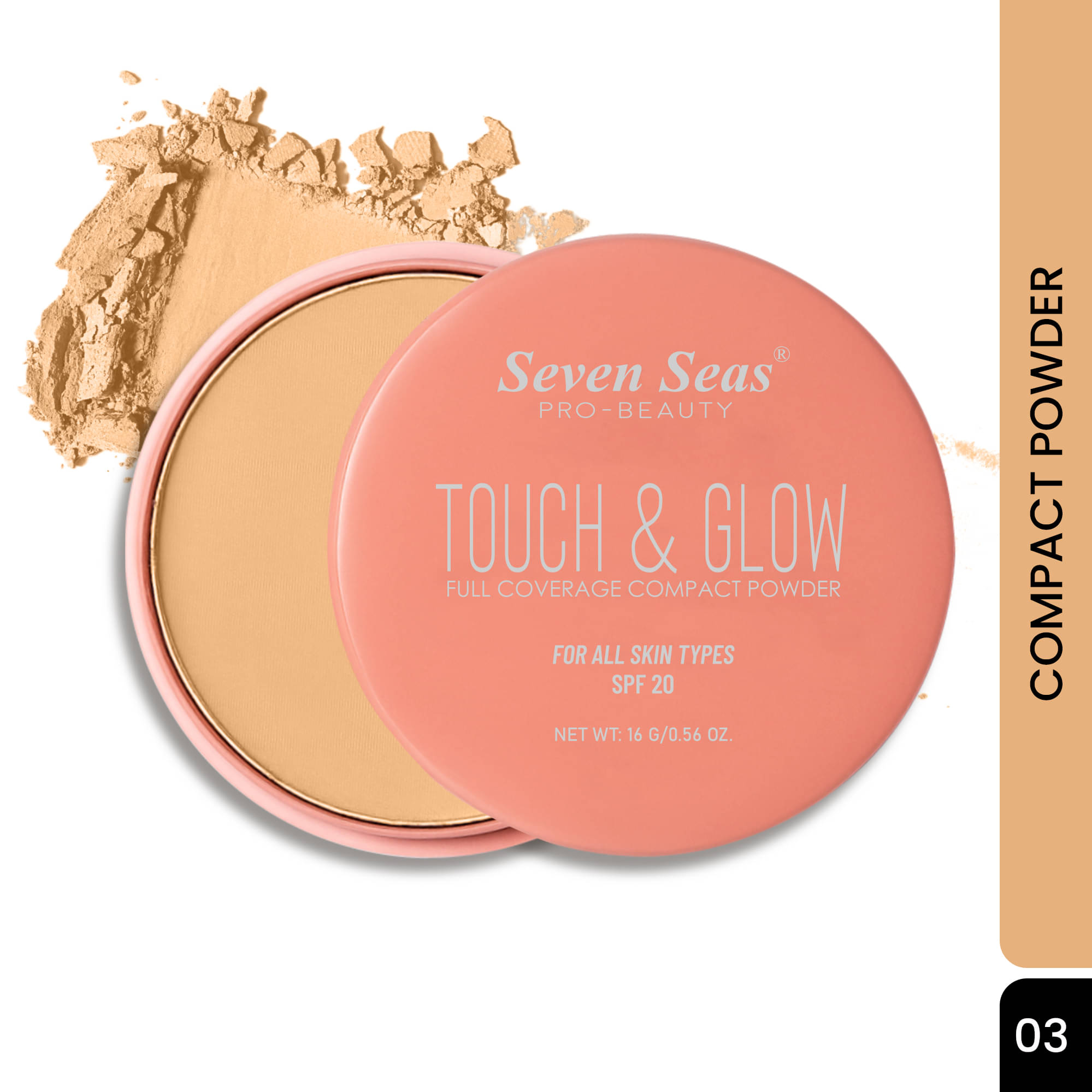    			Seven Seas Touch N Glow Compact Pressed Powder Tan 16 g