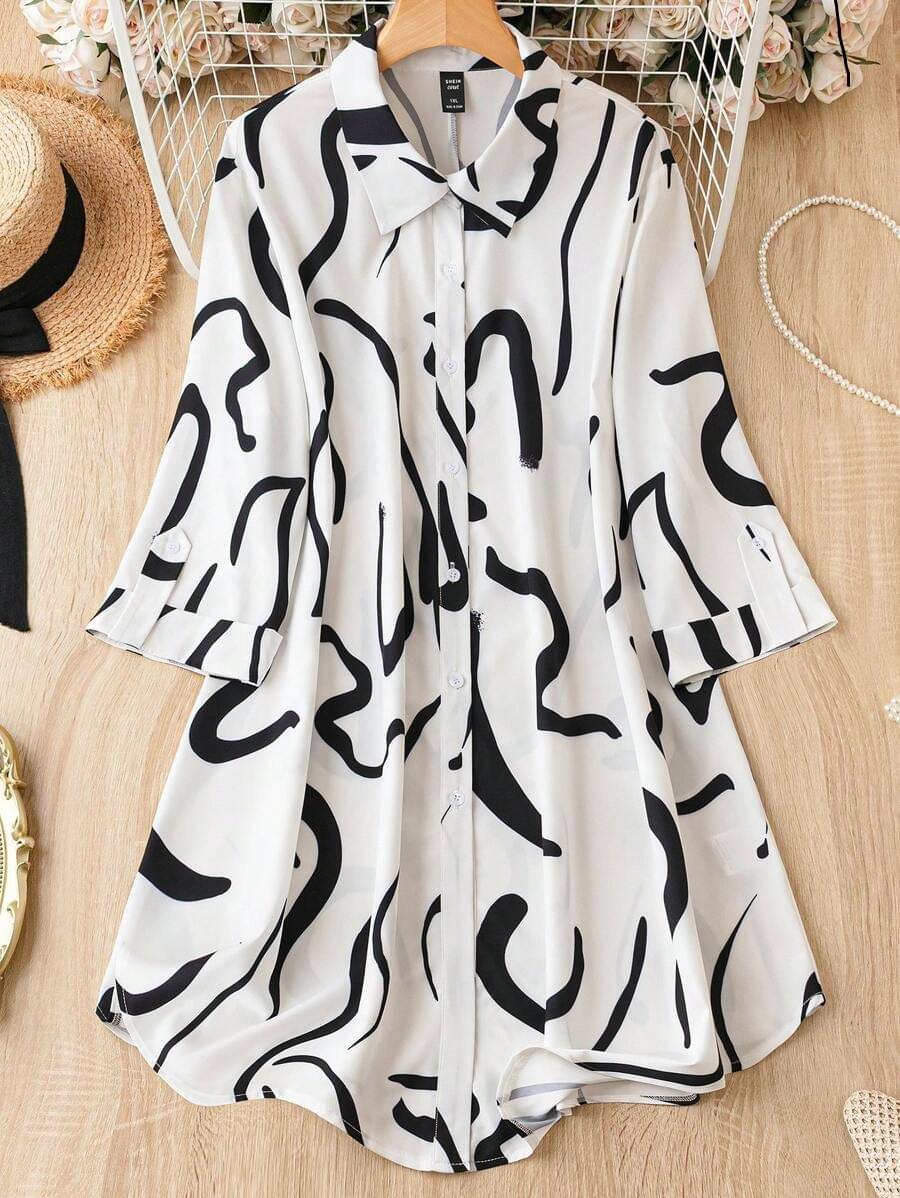 Sheetal associates Women Crepe Printed Shirt Dress ( White ) Sheetal associates Women Crepe Printed Shirt Dress ( White )