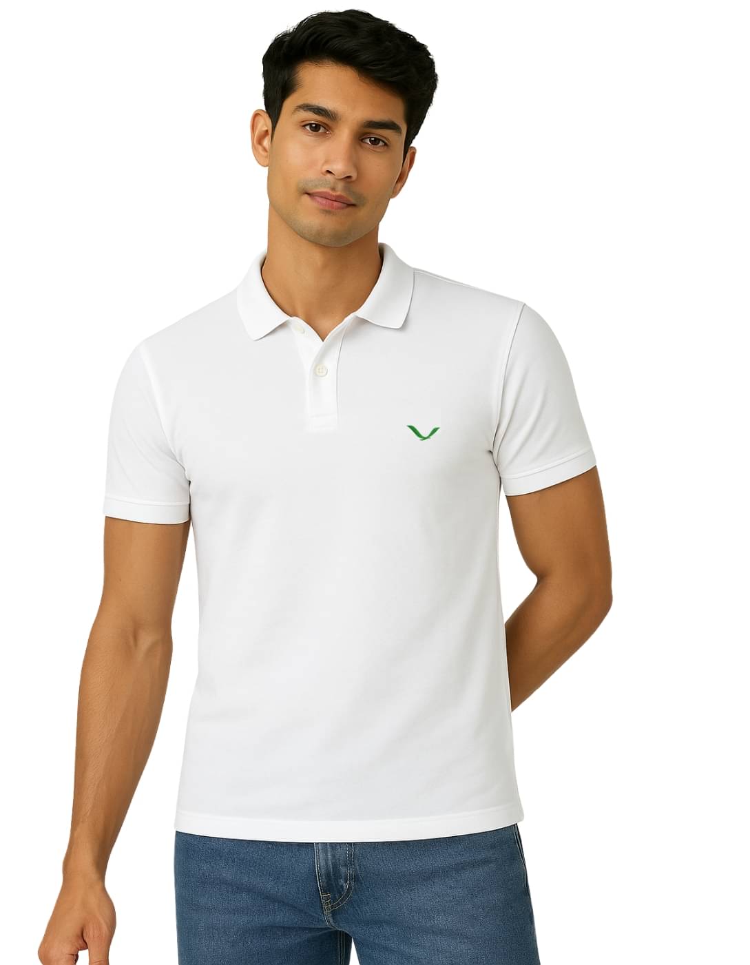 TREERANGA Men Cotton Blend Regular Fit Solid Polo T Shirt ( White )     			TREERANGA Men Cotton Blend Regular Fit Solid Polo T Shirt ( White )