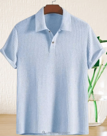     			TwentyTwo Creation Men Cotton Blend Relaxed Fit Solid Polo T Shirt ( Sky Blue )