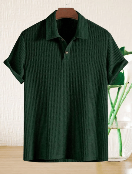 TwentyTwo Creation Men Cotton Blend Relaxed Fit Solid Polo T Shirt ( Green ) TwentyTwo Creation Men Cotton Blend Relaxed Fit Solid Polo T Shirt ( Green )