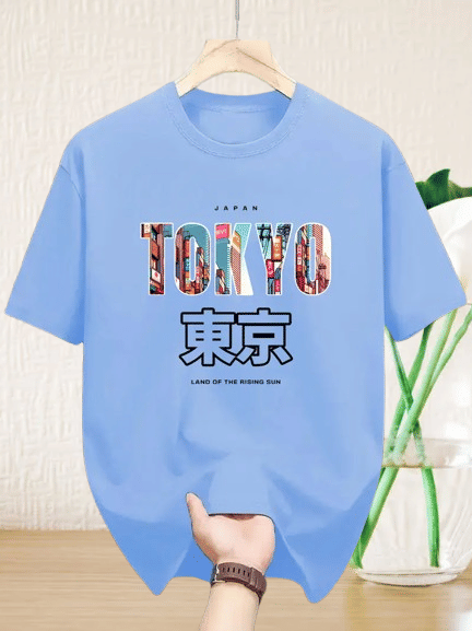     			TwentyTwo Creation Men Cotton Blend Regular Fit Printed T-Shirt ( Sky Blue )