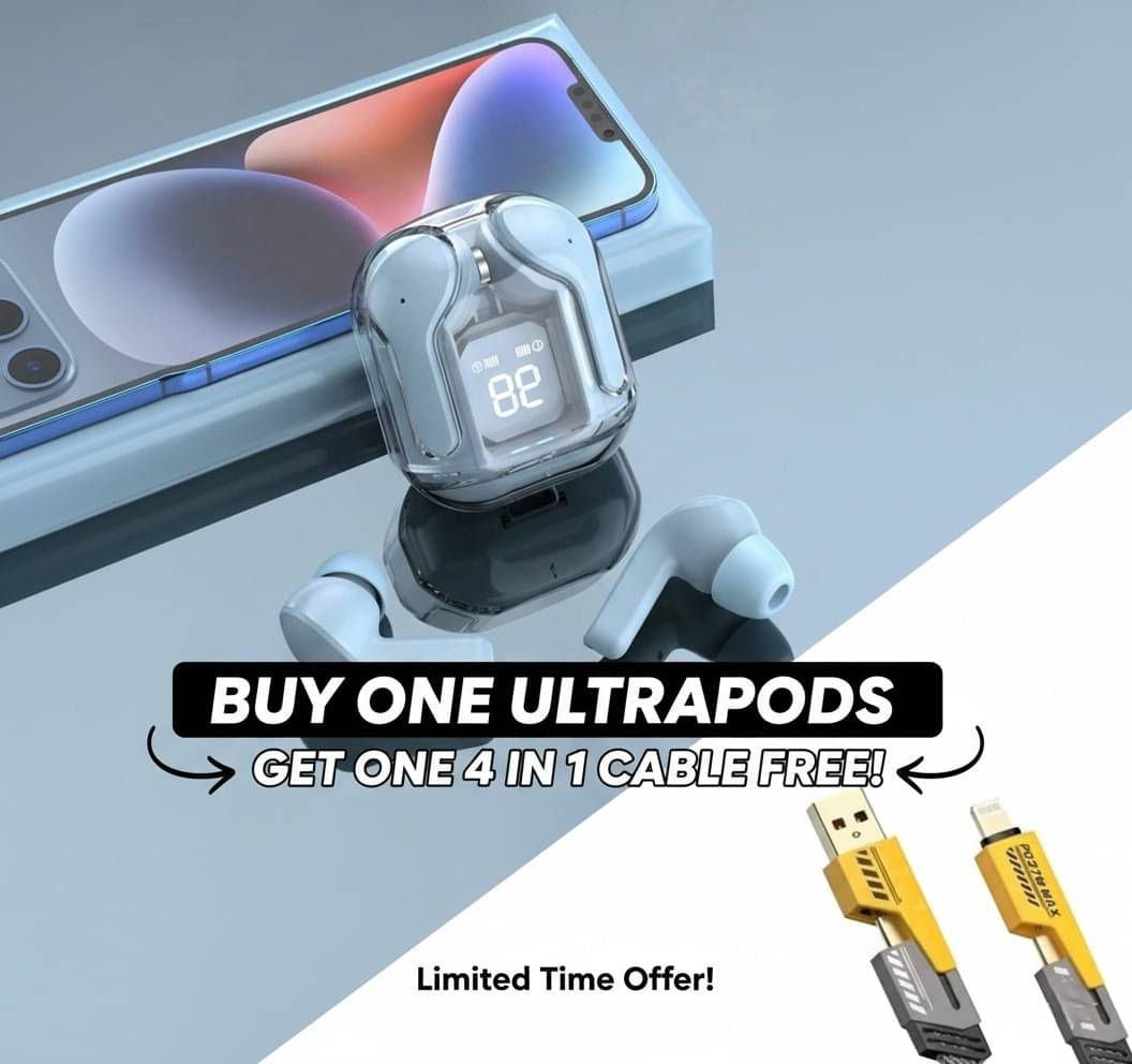     			Ultrapod Earpod True Wireless Bluetooth Headphone, TWS earphone, earphone, Best Quality Wireless Bluetooth Headphones & Earphones, 36 Hrs Playtime, 10mm HD Drivers, Sweat Proof