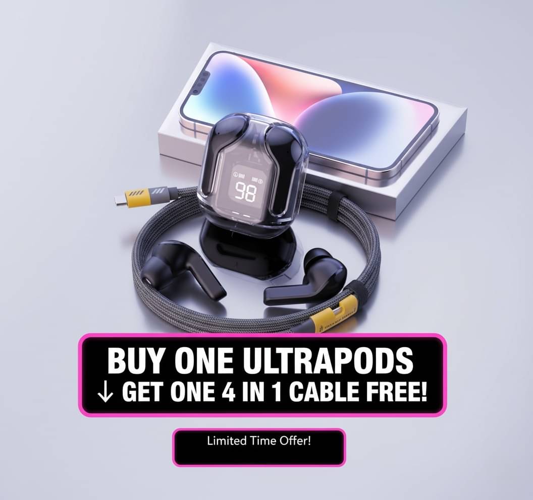     			Ultrapod Earpod True Wireless Bluetooth Headphone, TWS earphone, earphone, Best Quality Wireless Bluetooth Headphones & Earphones, 36 Hrs Playtime, 10mm HD Drivers, Sweat Proof