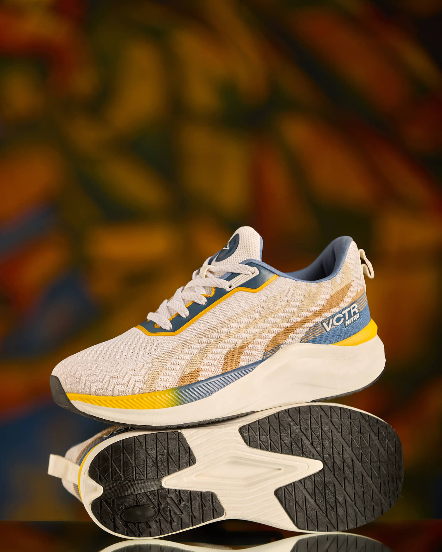     			VCTR Nitro NT01 Off White,Beige Men's Sports Running Shoes
