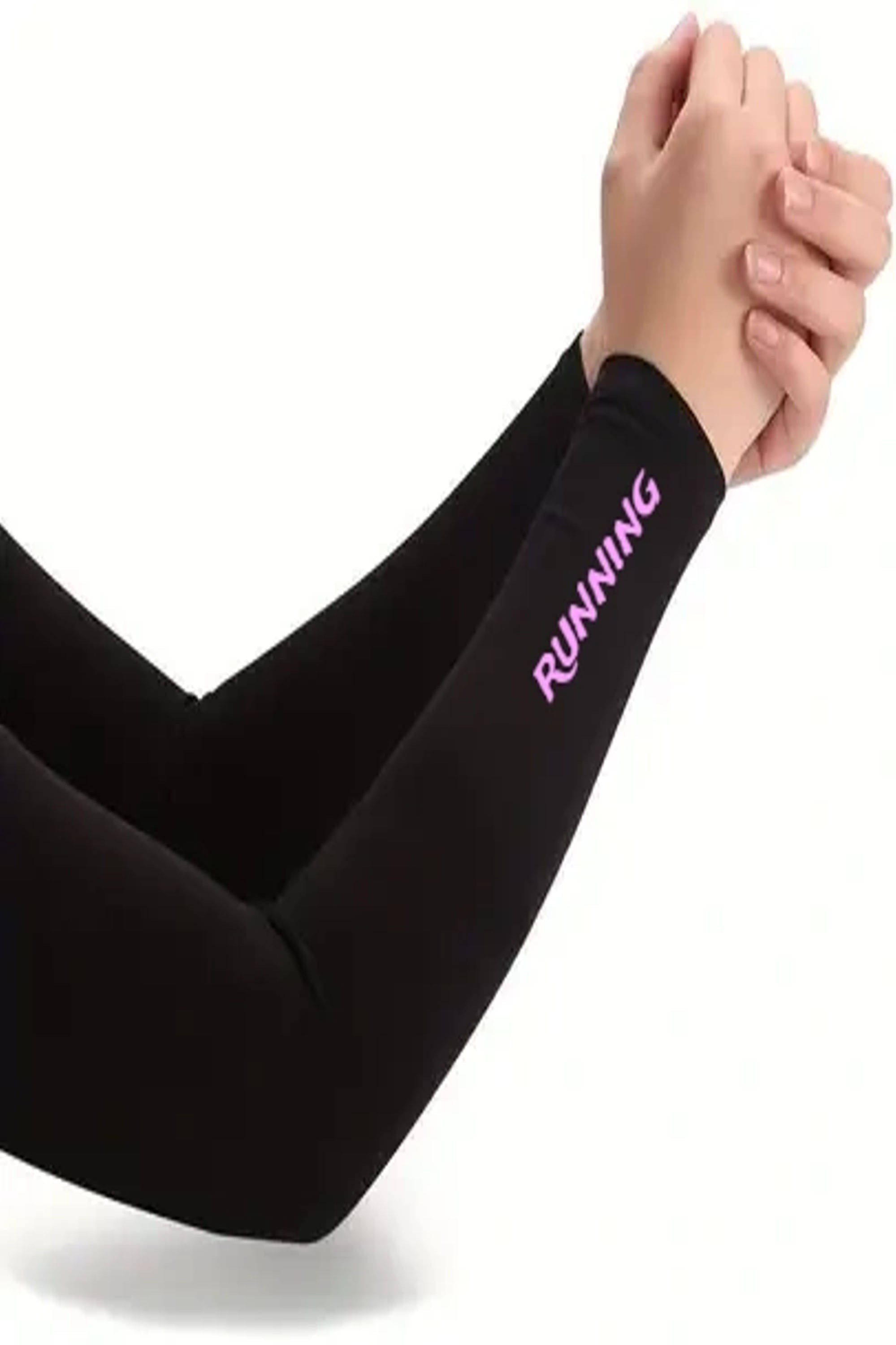     			VTSports Black Solid Riding Sleeves ( Single Set )
