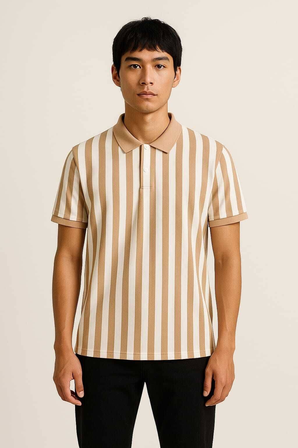 WILD ELEPHANT Men Polyester Regular Fit Striped Polo T Shirt ( Multicolor )     			WILD ELEPHANT Men Polyester Regular Fit Striped Polo T Shirt ( Multicolor )