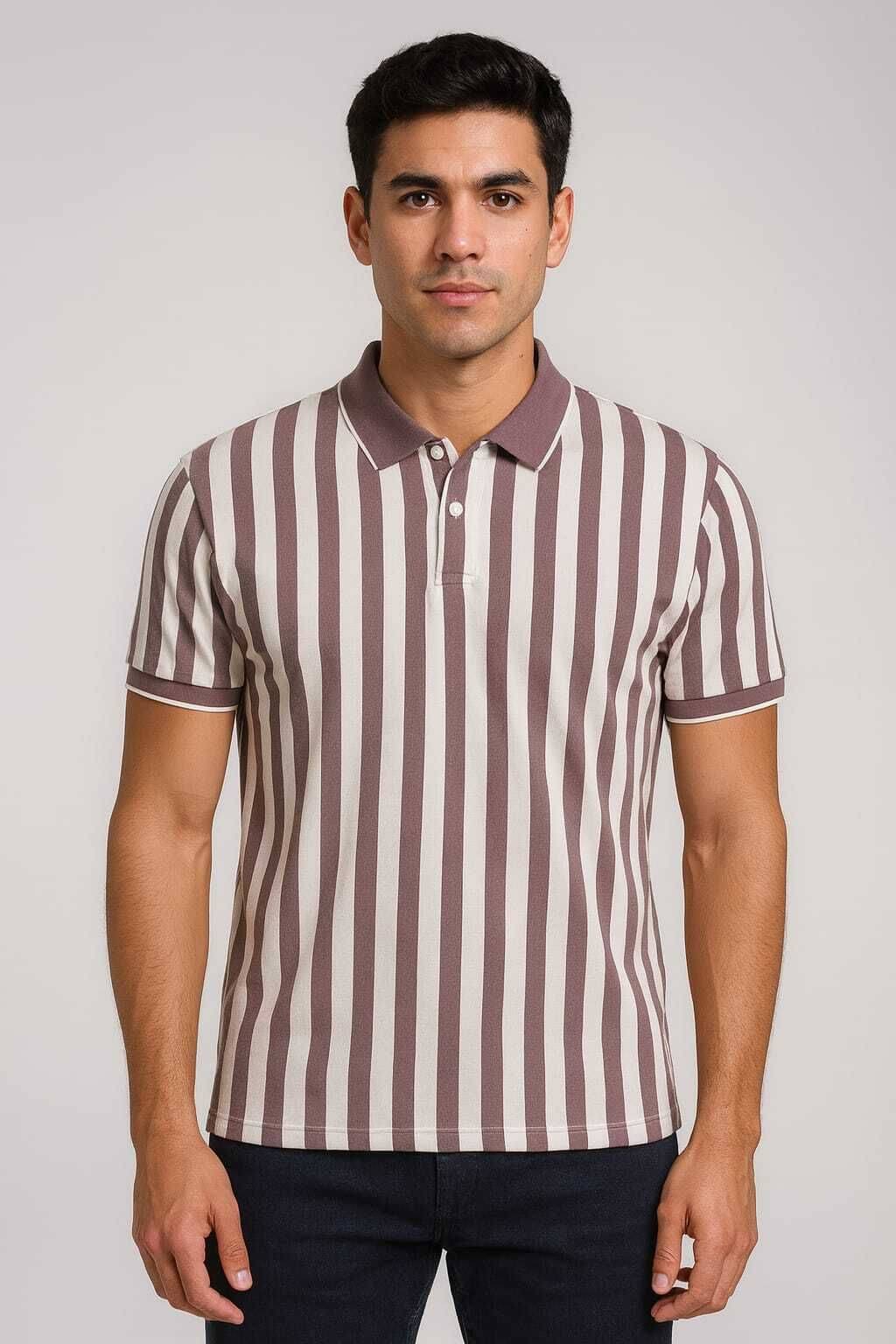     			WILD ELEPHANT Men Polyester Regular Fit Striped Polo T Shirt ( Multicolor10 )