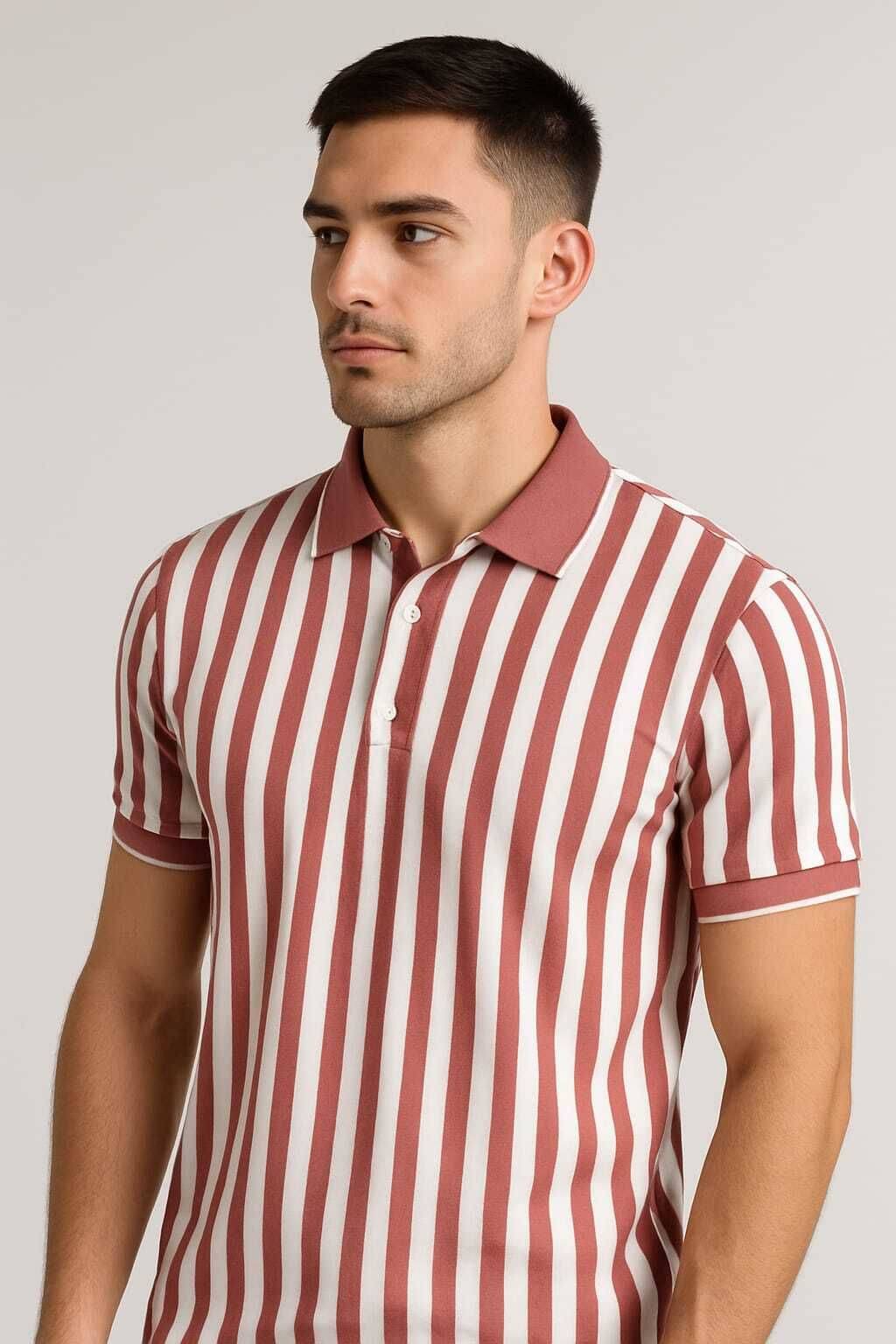     			WILD ELEPHANT Men Polyester Regular Fit Striped Polo T Shirt ( Multicolor1 )
