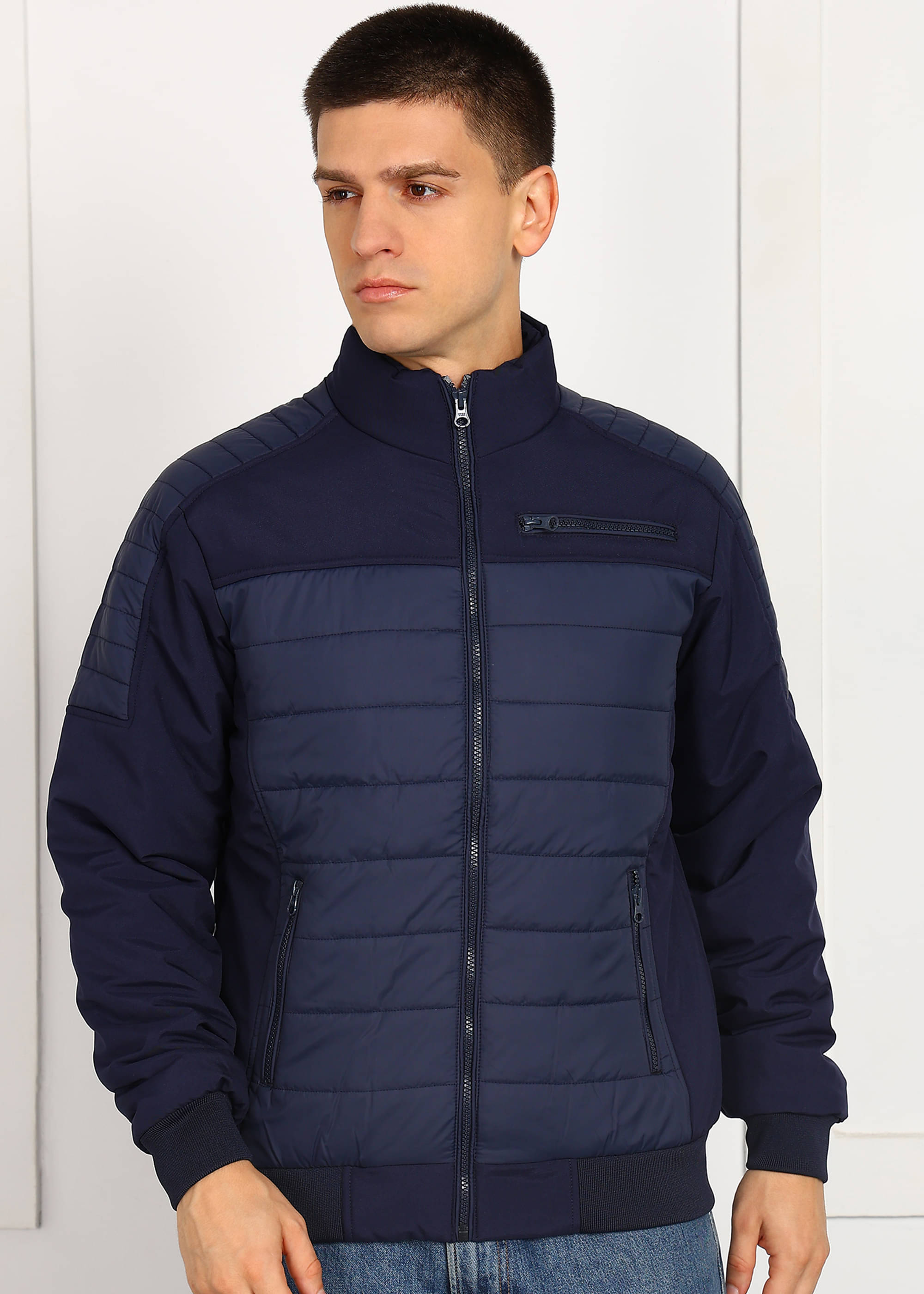 XFOX Polyester Men's Puffer Jacket - Navy Blue ( Pack of 1 )     			XFOX Polyester Men's Puffer Jacket - Navy Blue ( Pack of 1 )