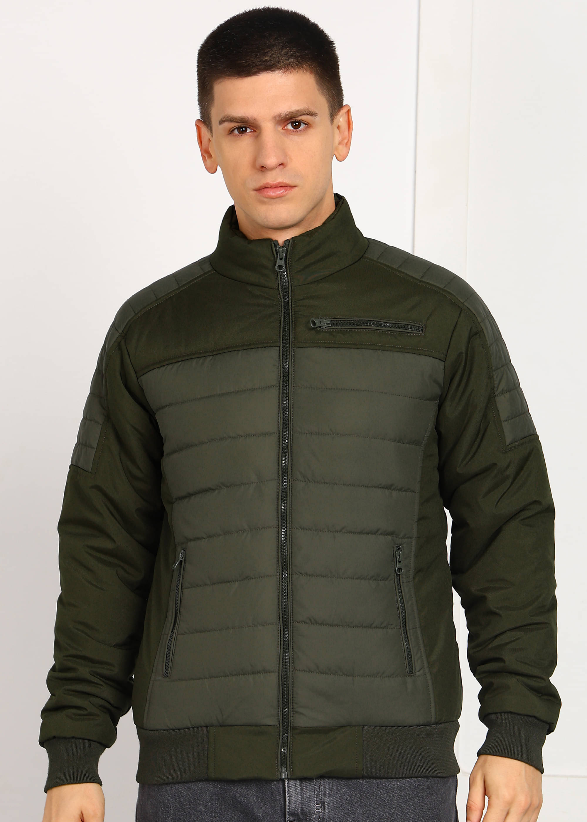 XFOX Polyester Men's Puffer Jacket - Olive ( Pack of 1 ) XFOX Polyester Men's Puffer Jacket - Olive ( Pack of 1 )