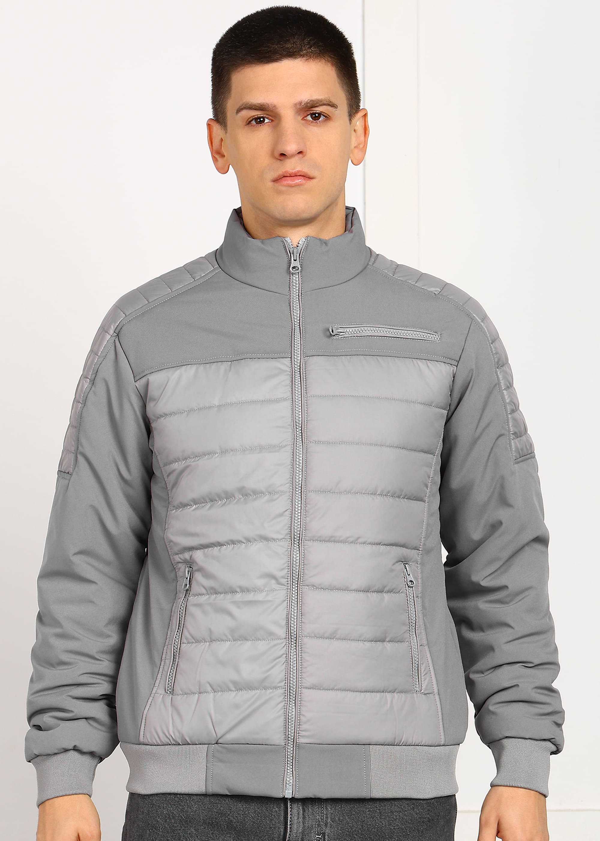    			XFOX Polyester Men's Puffer Jacket - Grey ( Pack of 1 )