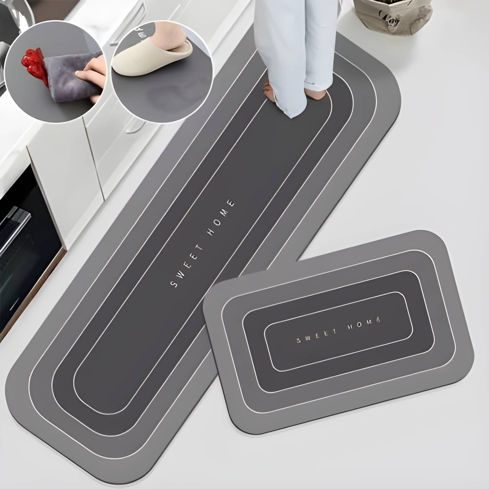     			mahek accessories Set of 2 Anti-skid Rubber Door Mat ( 40 X 60 cm ) Multi
