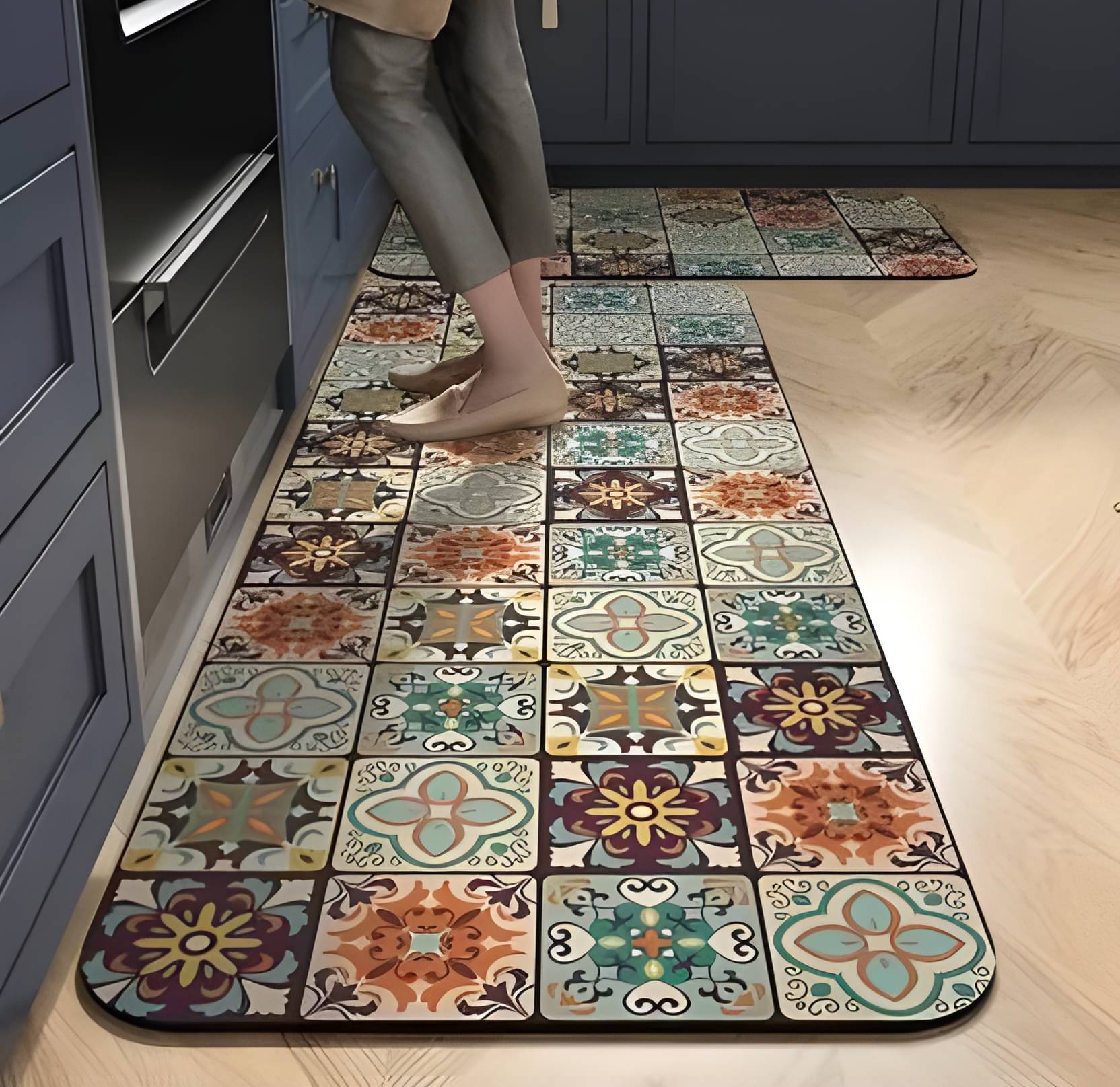     			mahek accessories Set of 2 Anti-skid Rubber Door Mat ( 40 X 60 cm ) Multi