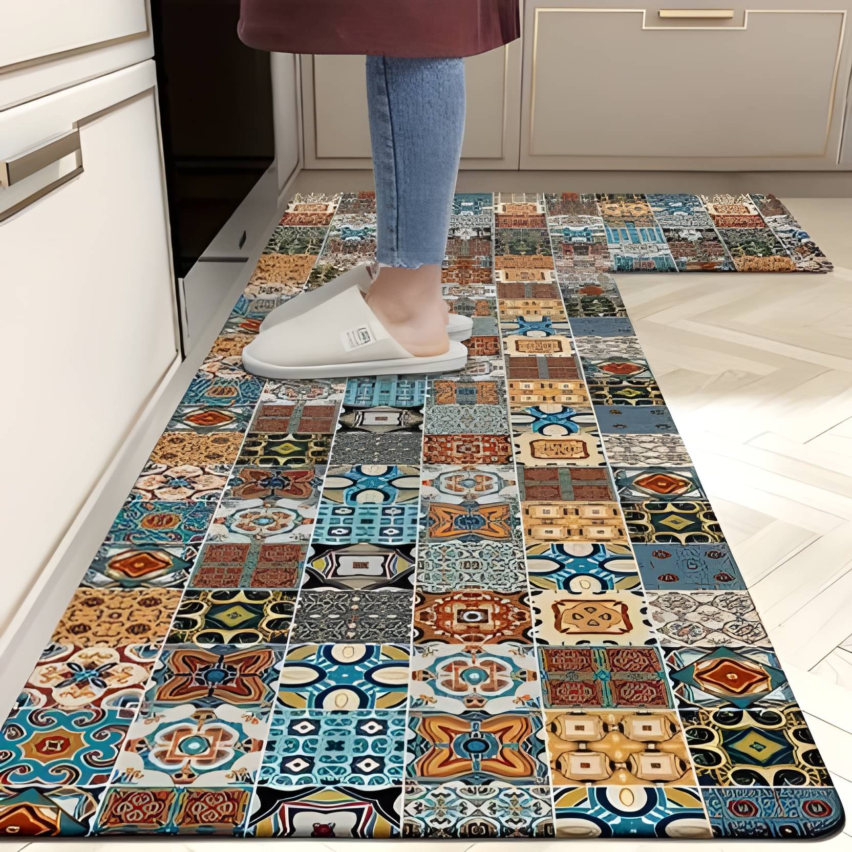     			mahek accessories Set of 2 Anti-skid Rubber Door Mat ( 40 X 60 cm ) Multi