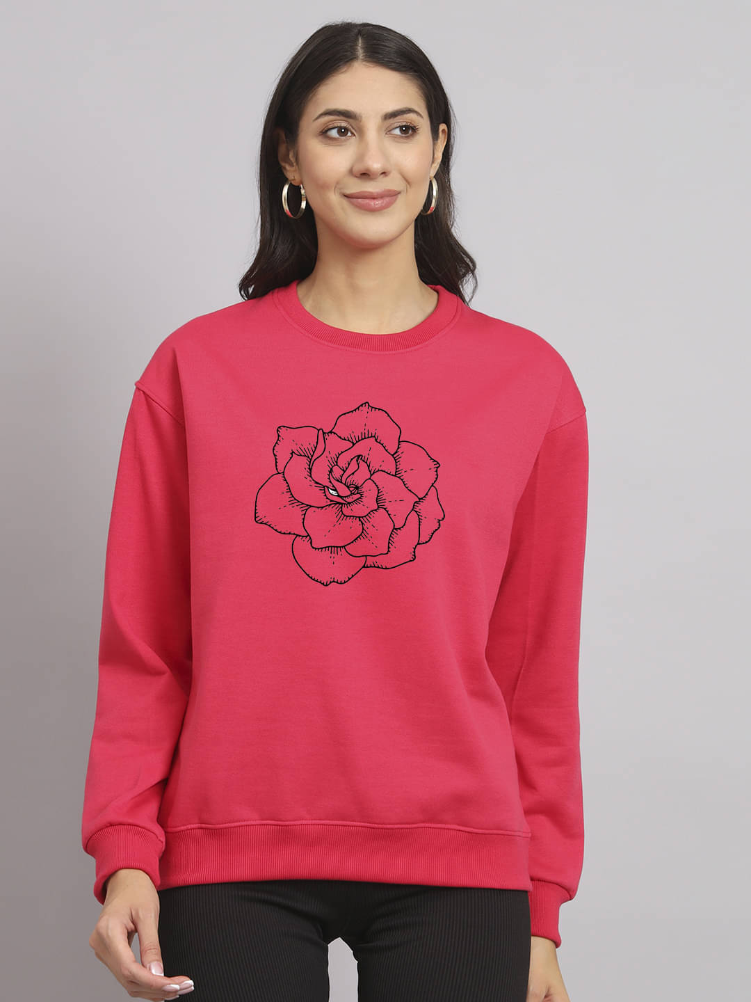 7 ISLANDS Women Fleece Round Neck Sweatshirt ( Pink ) 7 ISLANDS Women Fleece Round Neck Sweatshirt ( Pink )