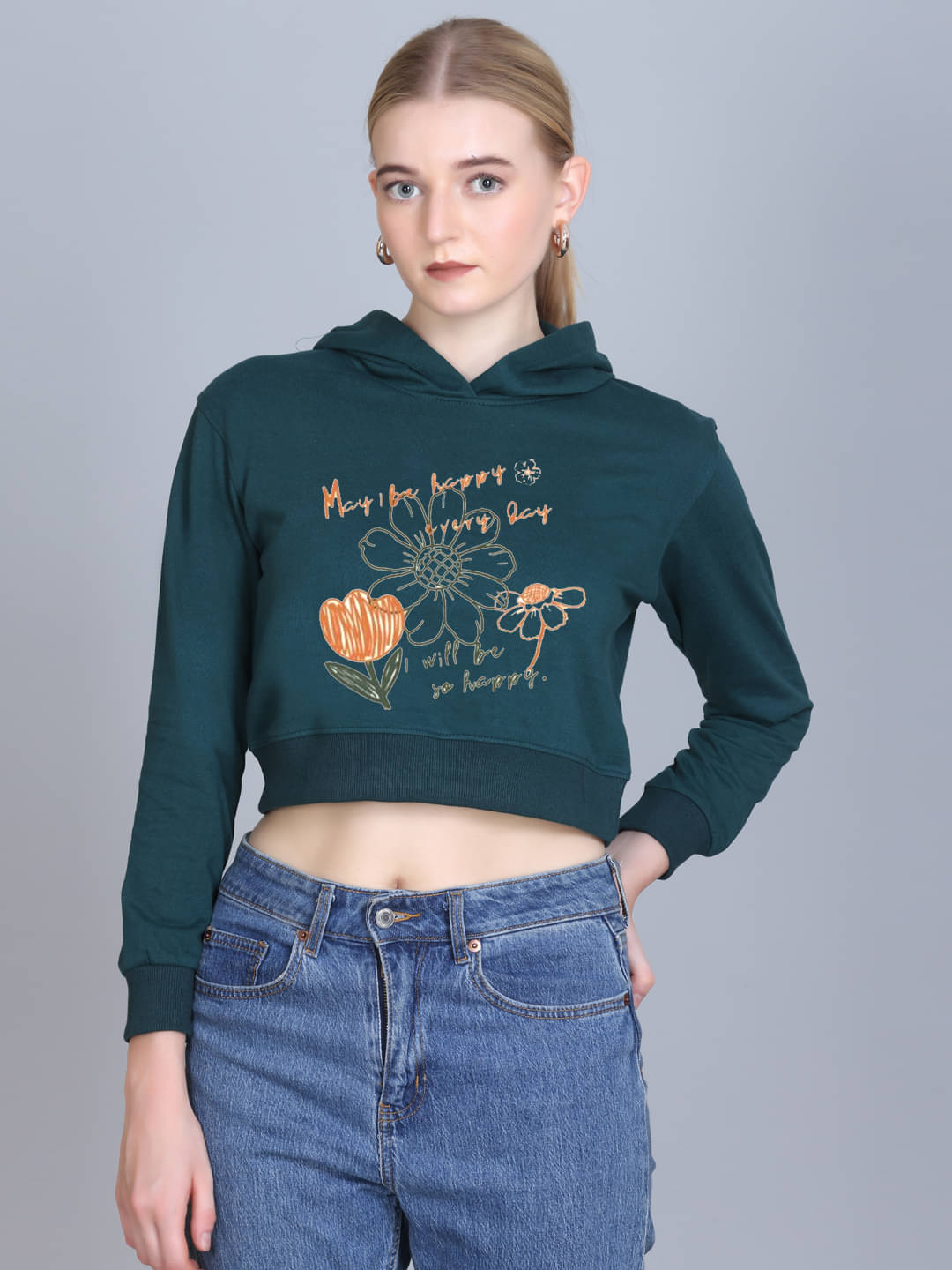     			7 ISLANDS Women's Fleece Hooded Sweatshirt ( Green )
