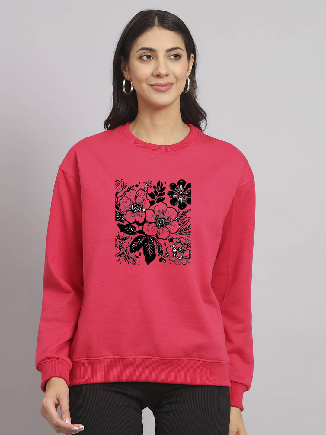 7 ISLANDS Women's Fleece Round Neck Sweatshirt ( Pink ) 7 ISLANDS Women's Fleece Round Neck Sweatshirt ( Pink )