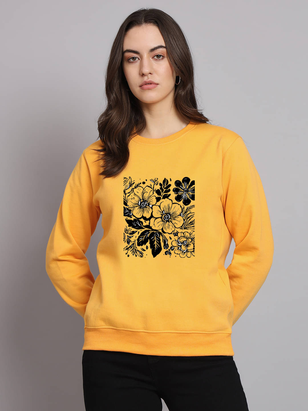 7 ISLANDS Women Fleece Round Neck Sweatshirt ( Yellow ) 7 ISLANDS Women Fleece Round Neck Sweatshirt ( Yellow )