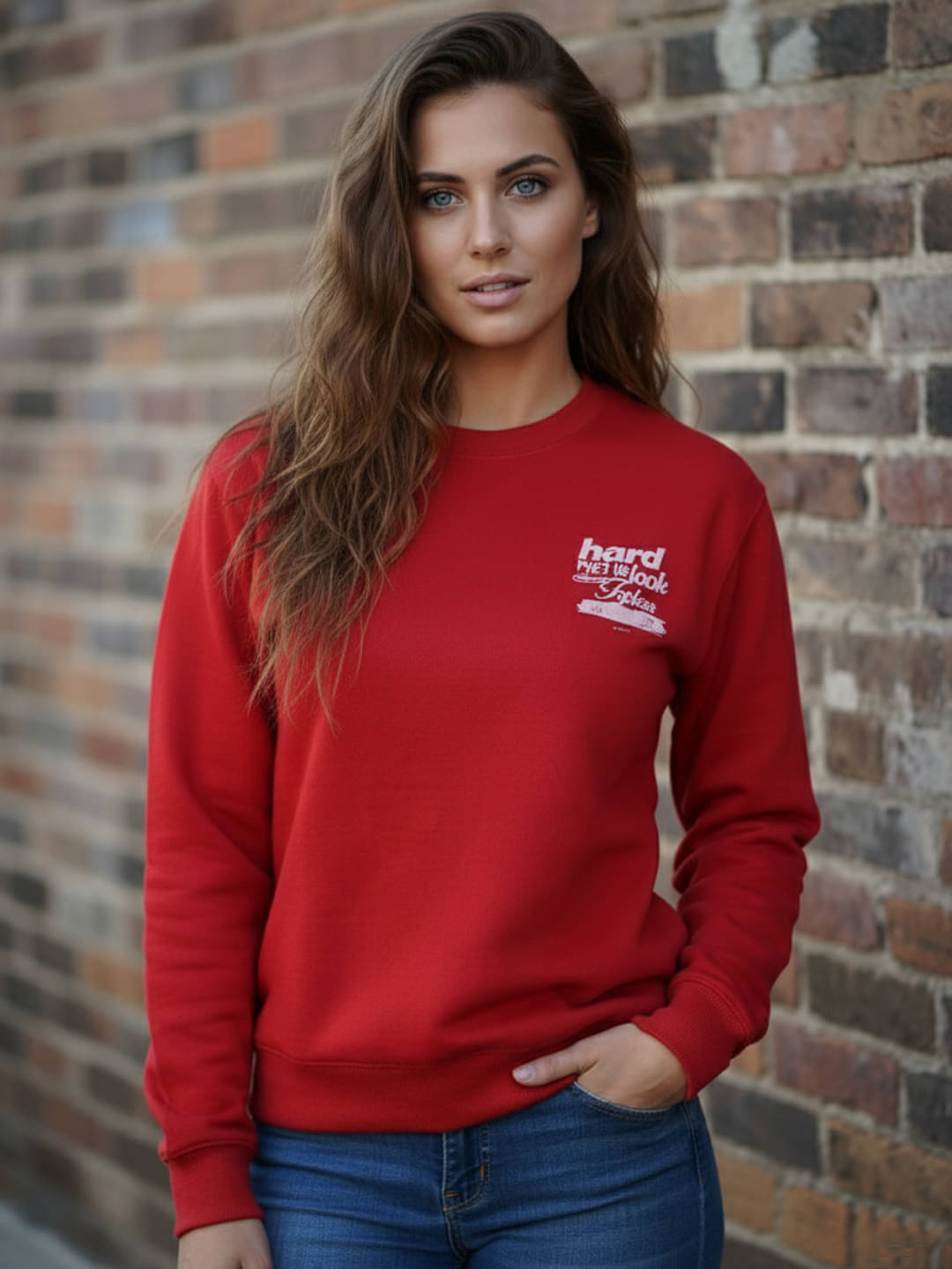 7 ISLANDS Women Fleece Round Neck Sweatshirt ( Red ) 7 ISLANDS Women Fleece Round Neck Sweatshirt ( Red )