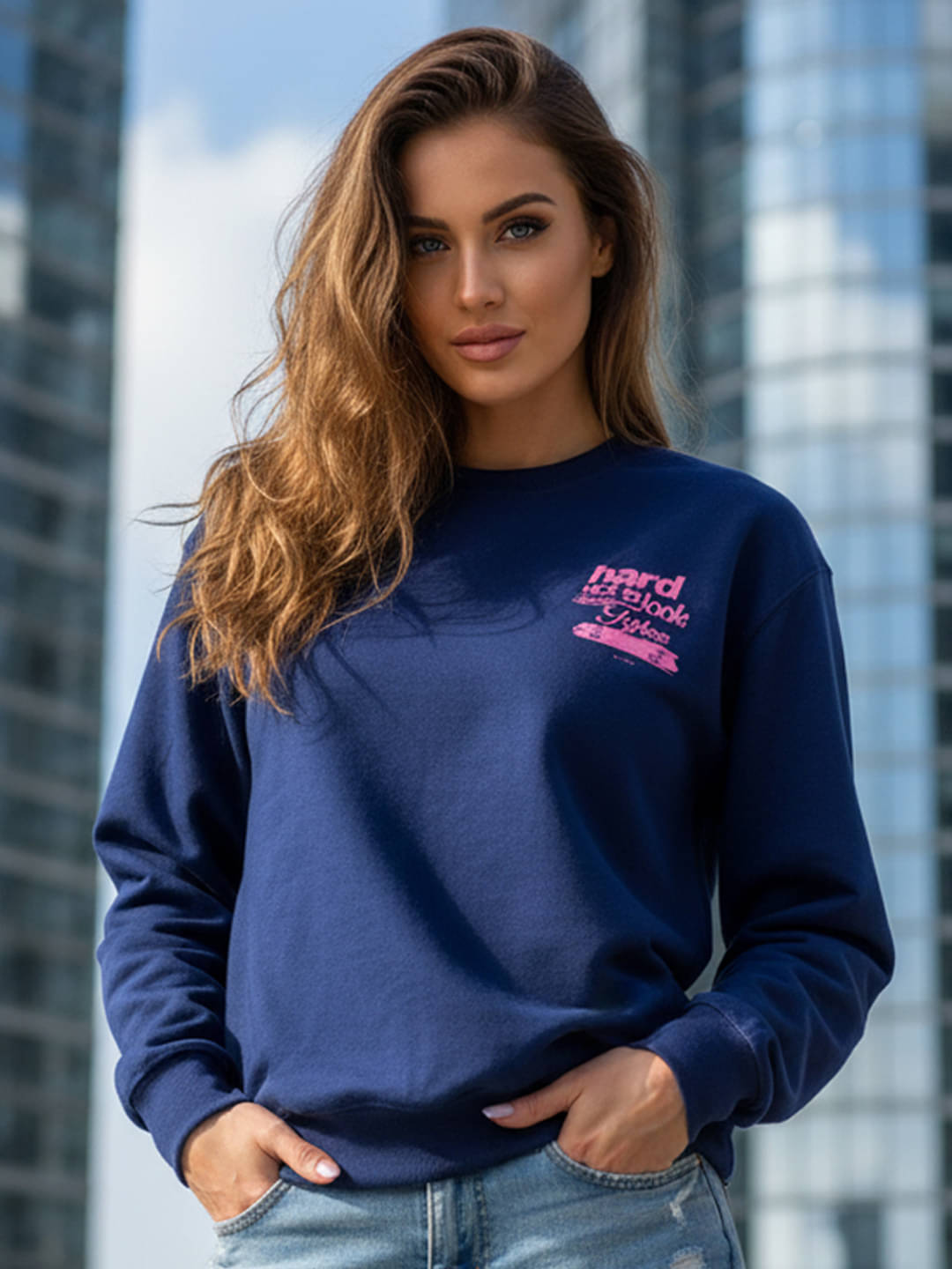 7 ISLANDS Women Fleece Round Neck Sweatshirt ( Blue ) 7 ISLANDS Women Fleece Round Neck Sweatshirt ( Blue )