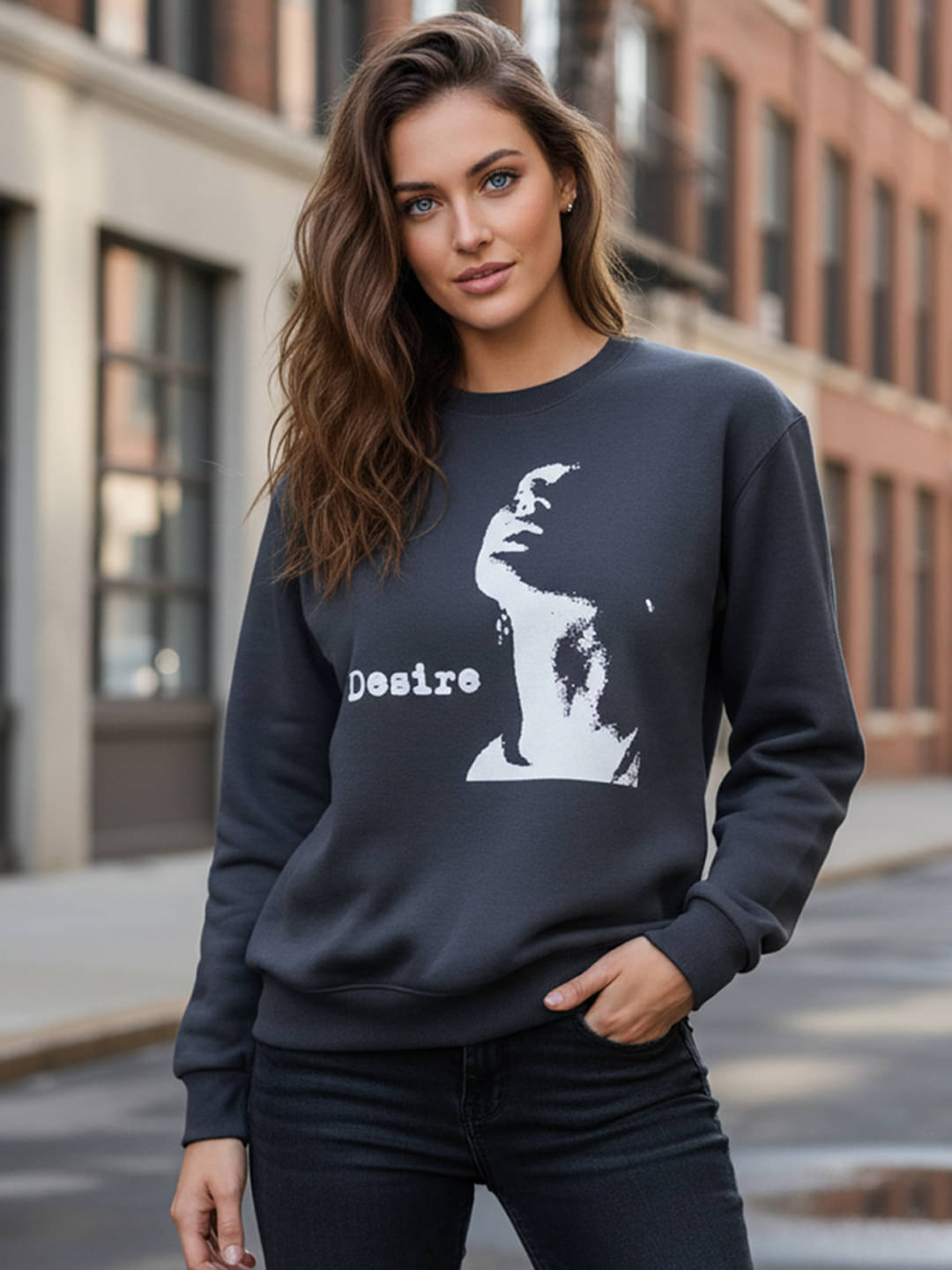 7 ISLANDS Women Fleece Round Neck Sweatshirt ( Charcoal ) 7 ISLANDS Women Fleece Round Neck Sweatshirt ( Charcoal )