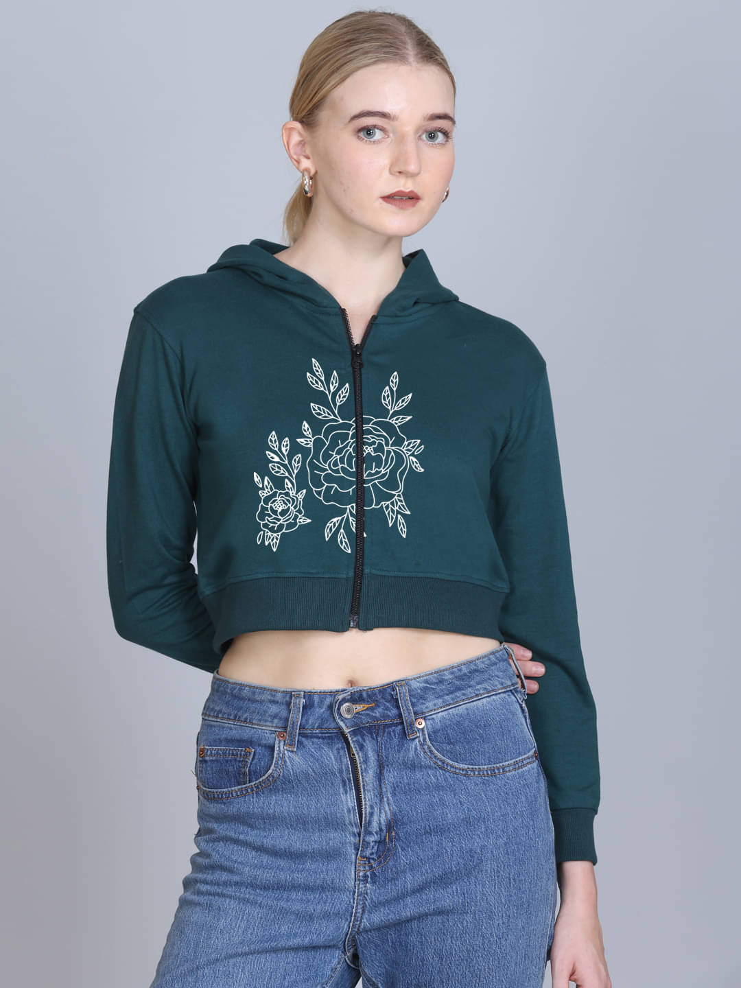     			7 ISLANDS Women's Fleece Hooded Sweatshirt ( Green )