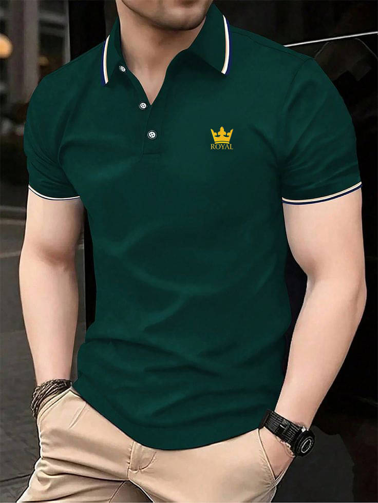 AACHIPAN Men Cotton Regular Fit Solid Polo T Shirt ( Green ) AACHIPAN Men Cotton Regular Fit Solid Polo T Shirt ( Green )