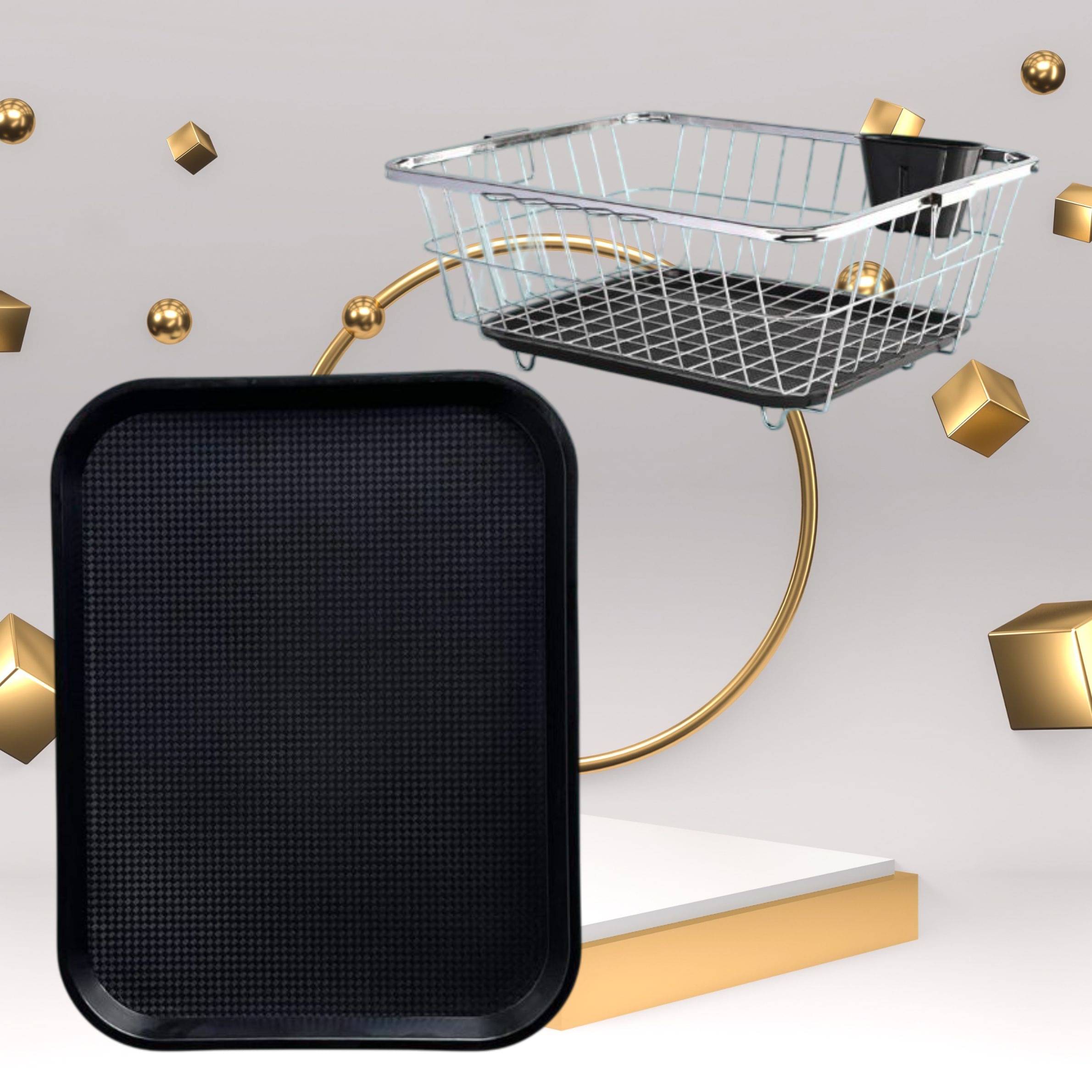 ALCY Silver Steel Dish Racks ( Pack of 1 ) ALCY Silver Steel Dish Racks ( Pack of 1 )