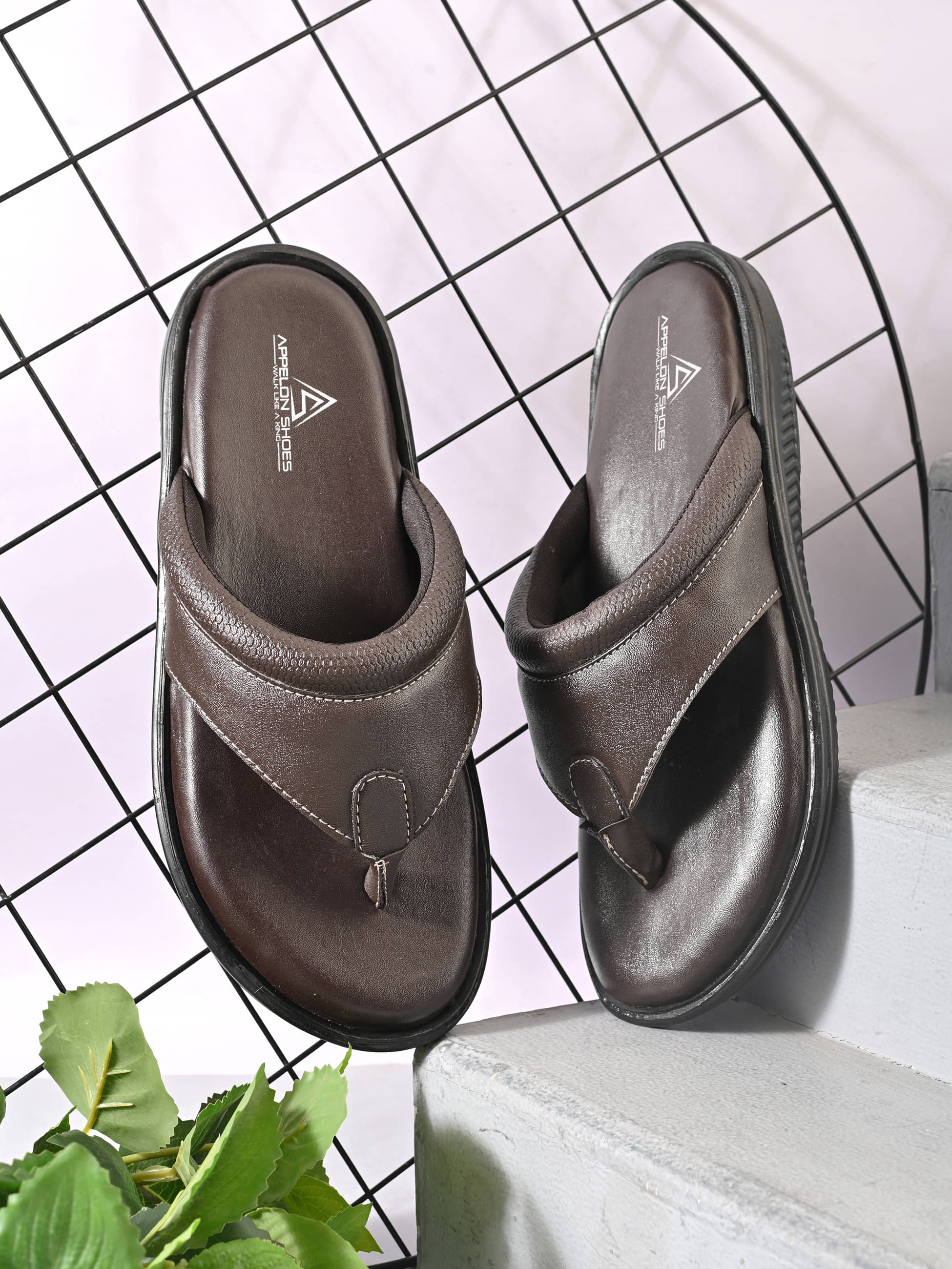     			APPELON Brown Men's Daily Slipper