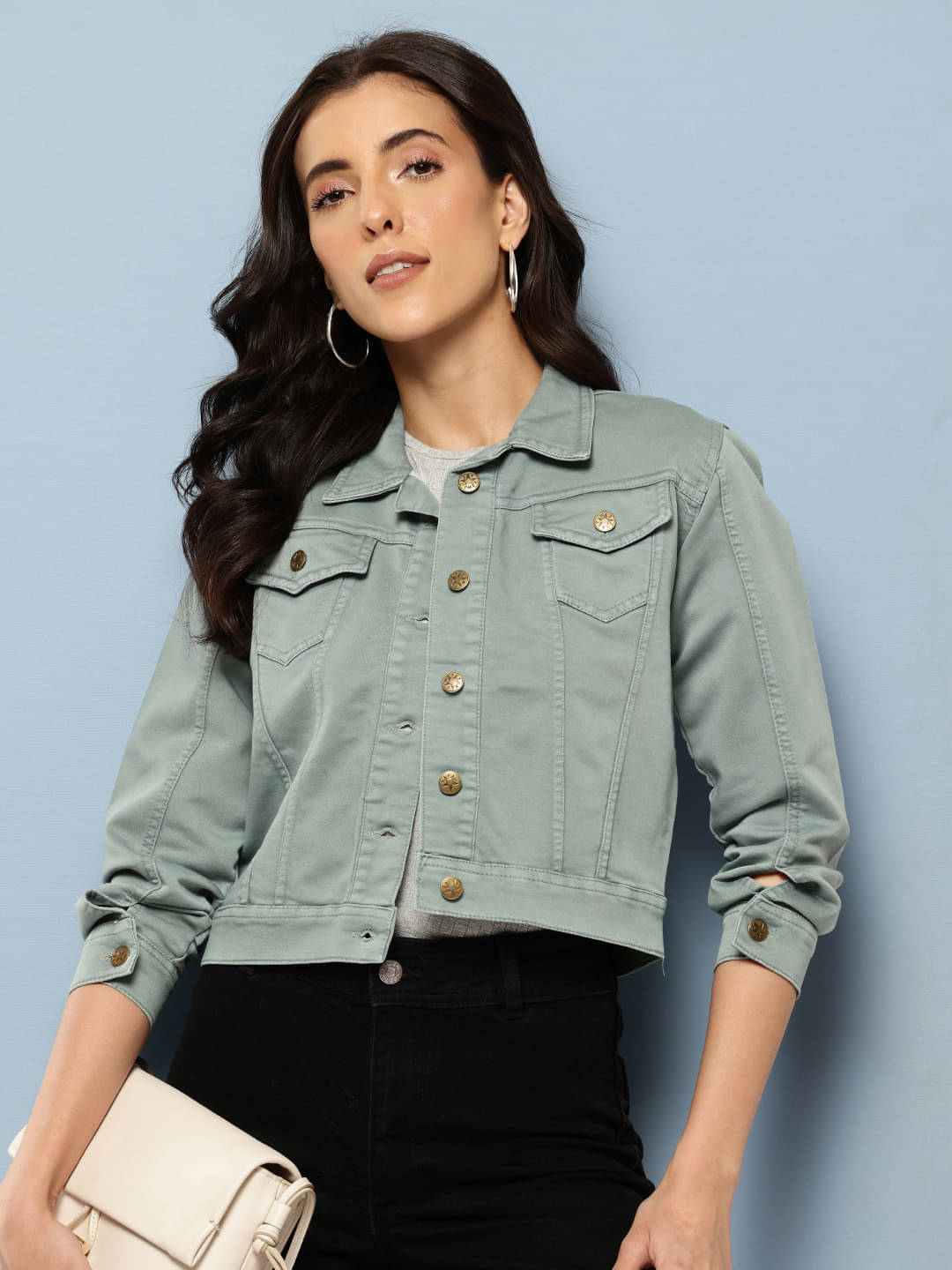     			Aarika - Denim Olive Denim Jacket Pack of 1