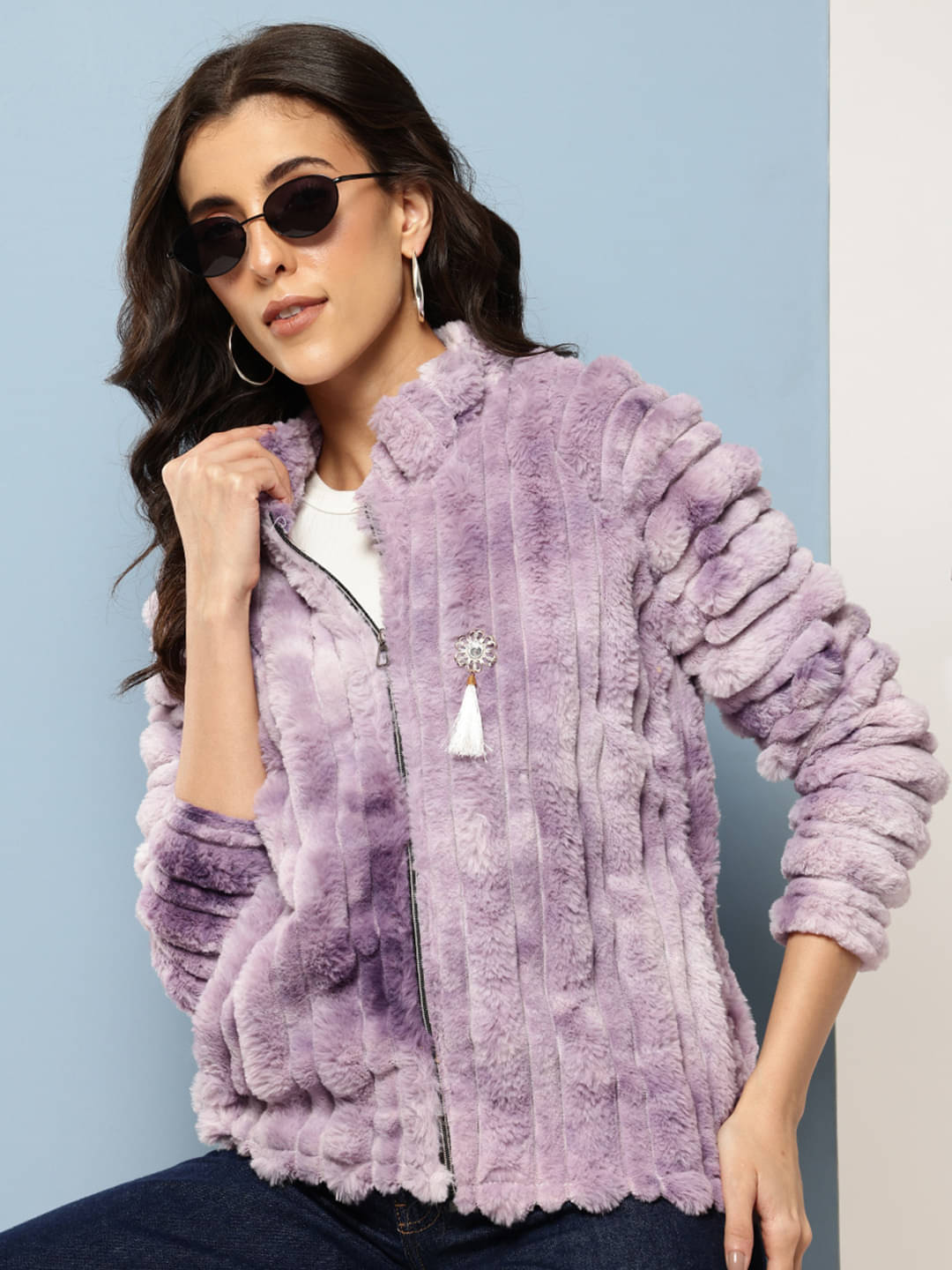     			Aarika - Faux Fur Purple Jackets Pack of 1