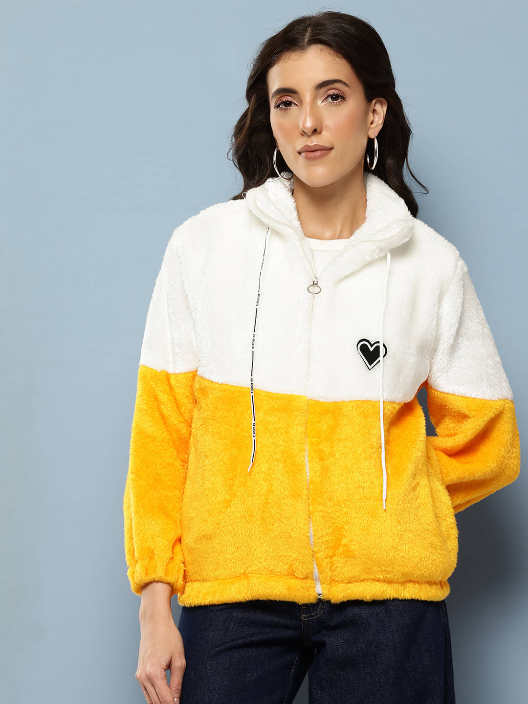     			Aarika - Faux Fur Yellow Jackets Pack of 1
