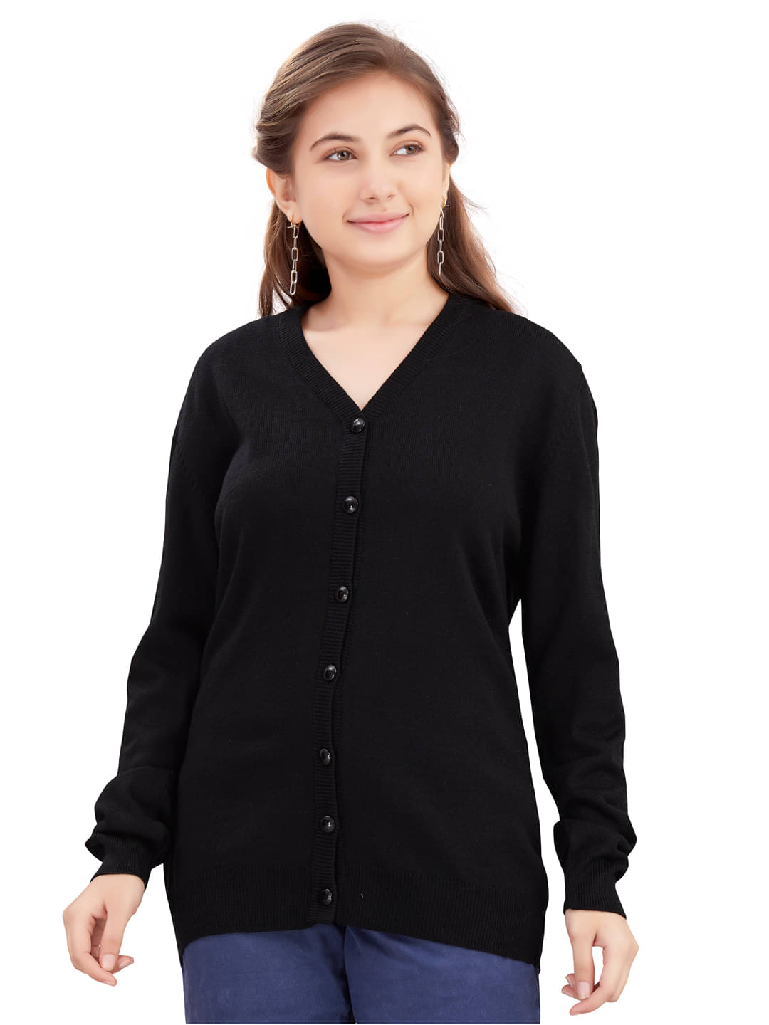     			Aarika Girls Wollen Sweaters ( Pack of 1 , Black )