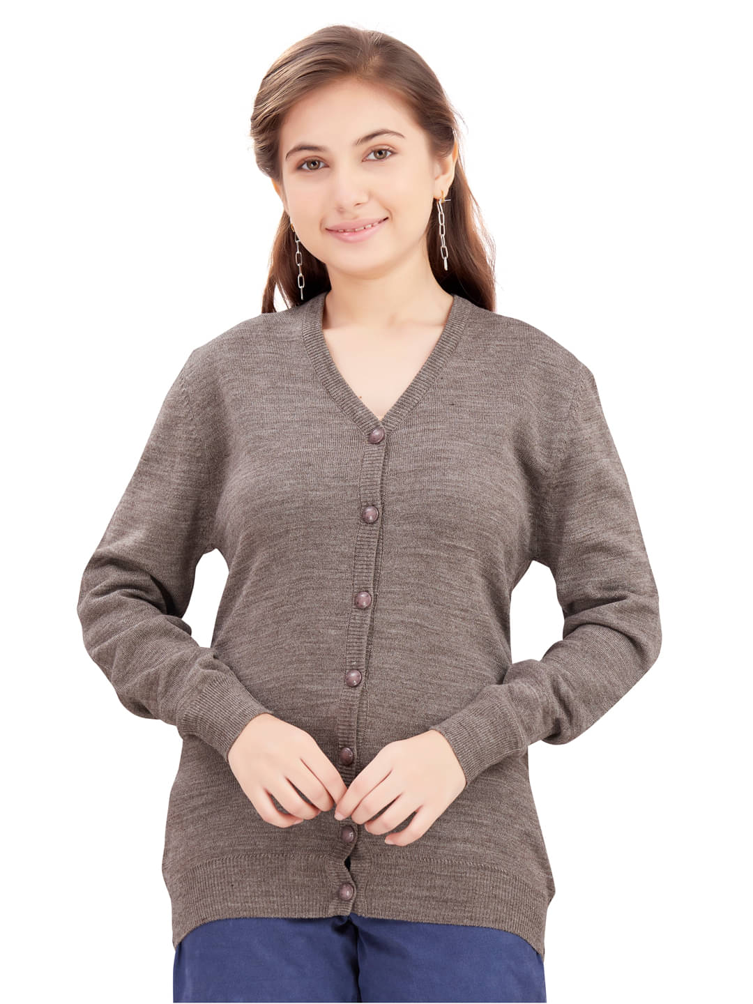     			Aarika Girls Wollen Sweaters ( Pack of 1 , Brown )